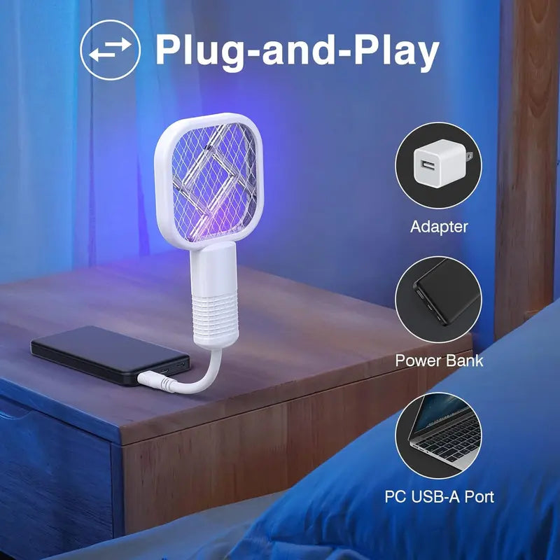 🚫🦟 HOT SALE | 2-in-1 USB Mosquito Swatter & Mosquito Trap Lamp 🦟🚫Mini USB Electric Mosquito Killer Trap