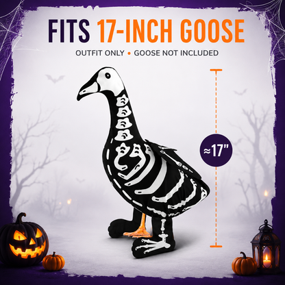 Glow-In-The-Dark Halloween Lawn Goose Skeleton Outfit