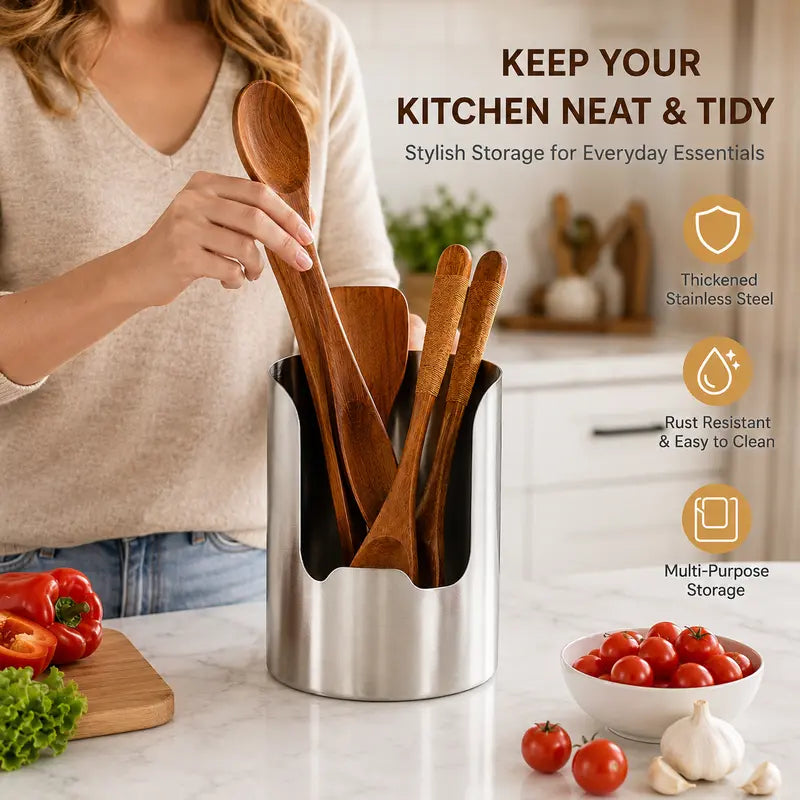 Stainless Steel Cooking Utensil Holder