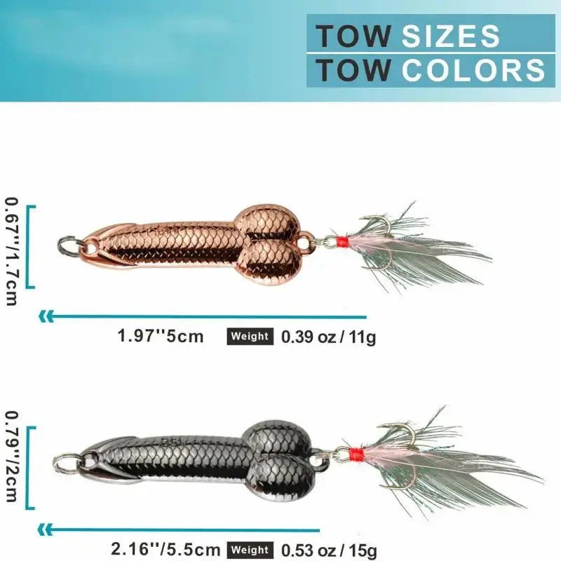 4-Piece Fun Fishing Lure Set: Topwater metal casting lures featuring sharp treble hooks, suitable for bass, trout, and predatory fish.