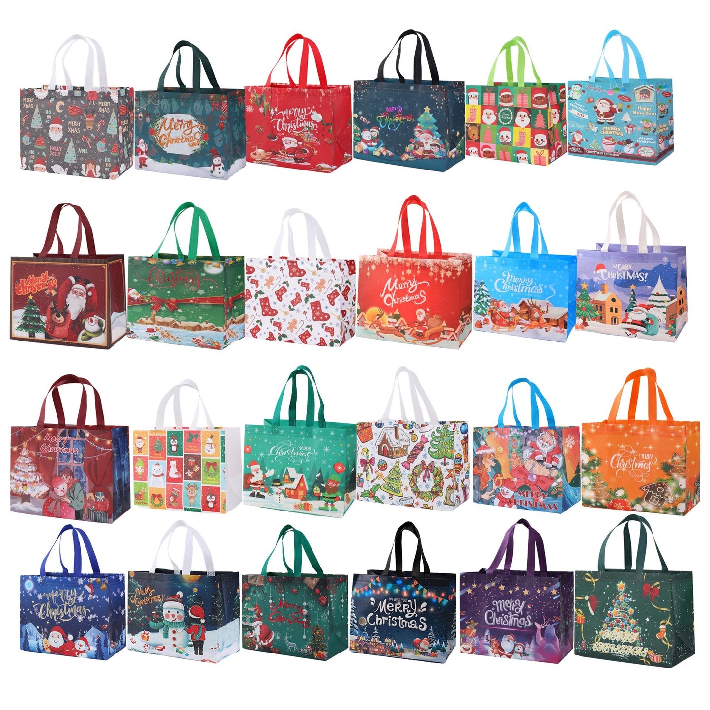 ??Christmas Early Discount 49% Off? Christmas Gift Bags Large Reusable Tote Bags