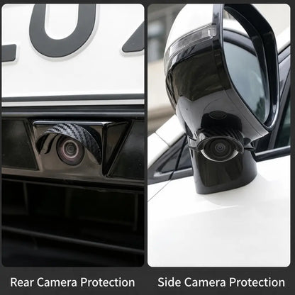 4pcs Car Rear‑View Camera Rain Shield, Soft PVC Sun Shade Cover, Waterproof Protector Hood for Reversing Backup Camera, Rain‑Proof Visor Accessory for Car Side & Rear Camera