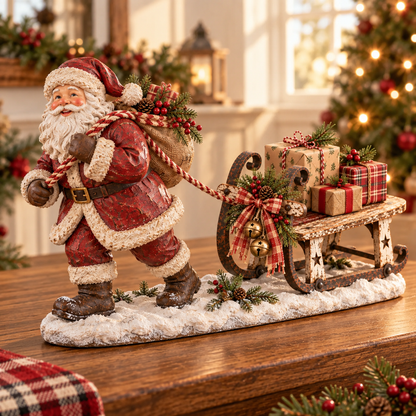 🎁 Santa’s Christmas Sleigh Farmhouse Table Decor