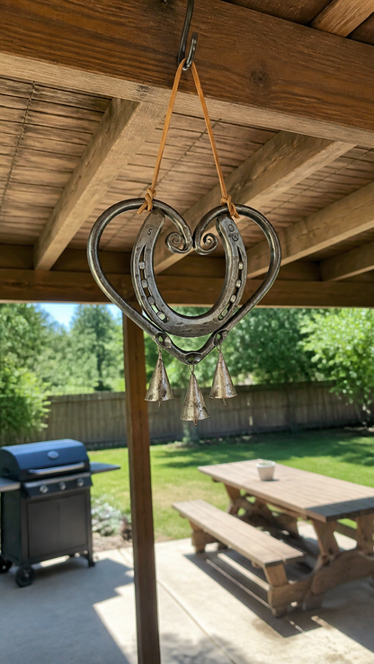 ❤️ Jordan’s Final Collection™ | Horseshoe Heart Wind Chime | Veteran Story Gift for Home, Porch & Garden