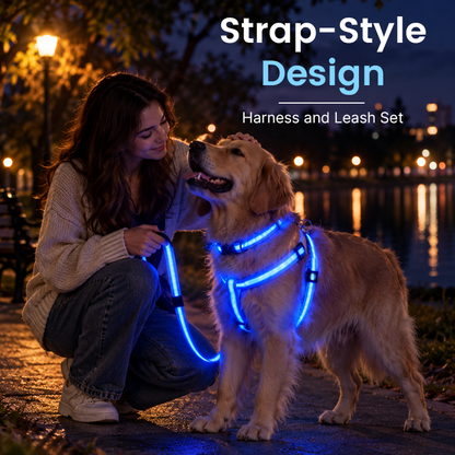 🐶✨ Glow & Go | LED Dog Harness & Leash Set