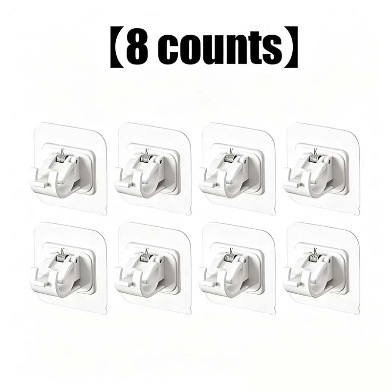 A set of 8PCS Curtain Rod Brackets with Clips-Multifunctional Adjustable Hook🪟