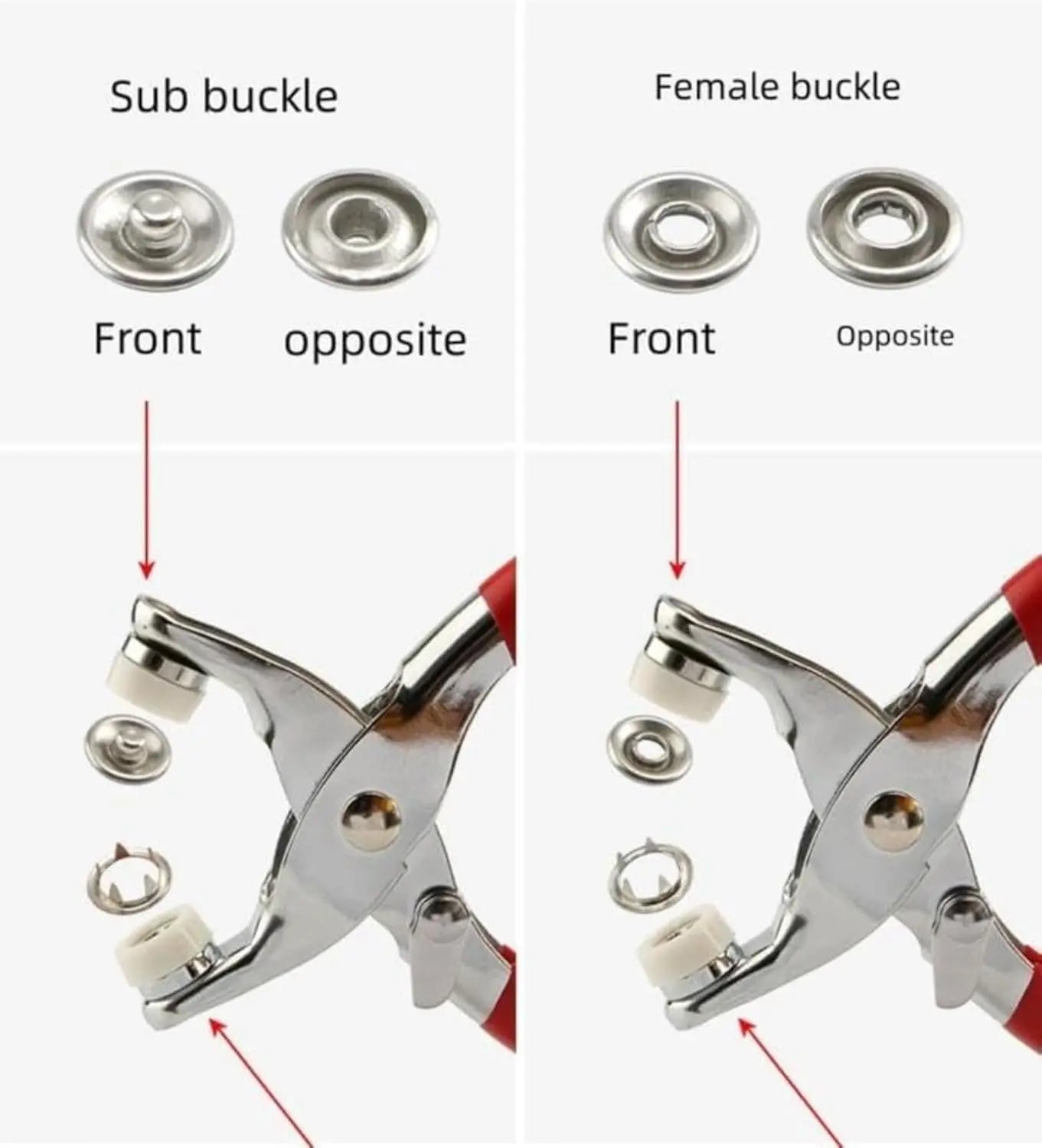 🔥HOT SALE 49% OFF✨100 pcs Invisible Colored Metal Buckle & Manual Pressure Pliers Kit