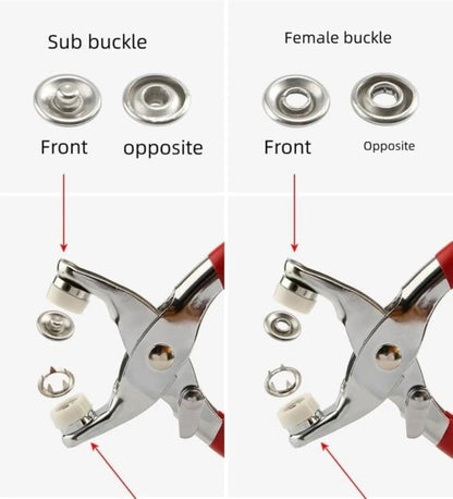 🔥HOT SALE 49% OFF✨100 pcs Invisible Colored Metal Buckle & Manual Pressure Pliers Kit