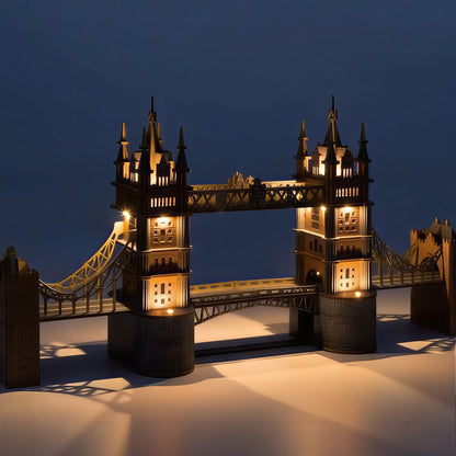🏰 London Tower Bridge 3D Wooden Puzzle Kit | DIY Plymagic Assembly Model | 49% OFF | Gift for Architecture Lovers 🧩✨
