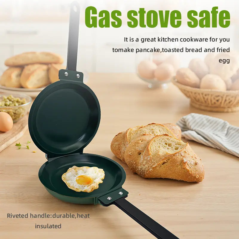 Double-Sided Non Stick Frying Pan Skillet - Non Stick Cookingware for Cook Both Sides, Omelet Easy, Pancake Ready, Suitable for Kitchen & Outdoor Use, Ideal Christmas & New Year Gift