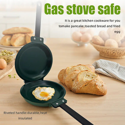 Double-Sided Non Stick Frying Pan Skillet - Non Stick Cookingware for Cook Both Sides, Omelet Easy, Pancake Ready, Suitable for Kitchen & Outdoor Use, Ideal Christmas & New Year Gift