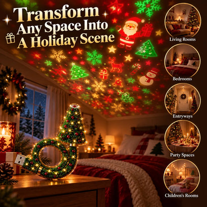 🎄 Christmas Tree Projection Lamp - 6 Theme Festive Ceiling Light 🎅