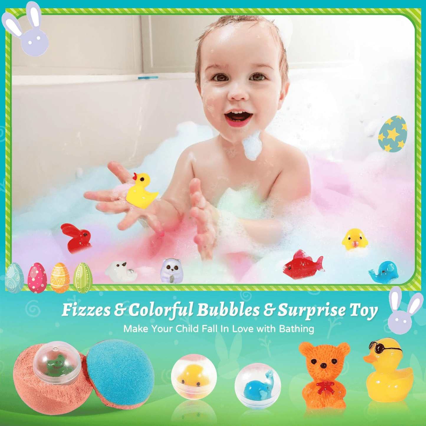 🎁55% OFF This Week Promotions🛁✨Natural Bath Bombs for Kids with Mega Bubbles & Surprise Inside🦄 Same as in the video