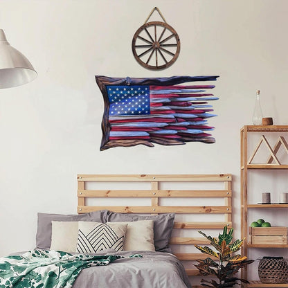 "The Battle Worn" Flag,3D Iron Patriotic Tattered Great of Honor Office Wall Art Decoration, Indoor Outdoor Yard Farmhouse Patio for Patriots Family Friends Soldiers.