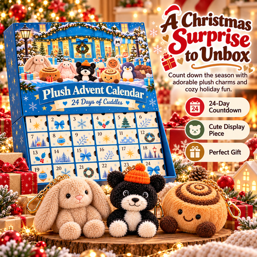 🎄24 Days of Cuddles Advent Calendar – 24 Mini Plush Charms for Christmas 🎄 (Same as the Product Shown in the Video)