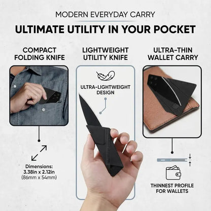 🔥Multipurpose Folding Card Tool – Ultra-Slim Stainless Steel Outdoor Utility Tool