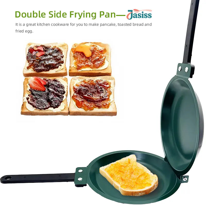 Double-Sided Non Stick Frying Pan Skillet - Non Stick Cookingware for Cook Both Sides, Omelet Easy, Pancake Ready, Suitable for Kitchen & Outdoor Use, Ideal Christmas & New Year Gift