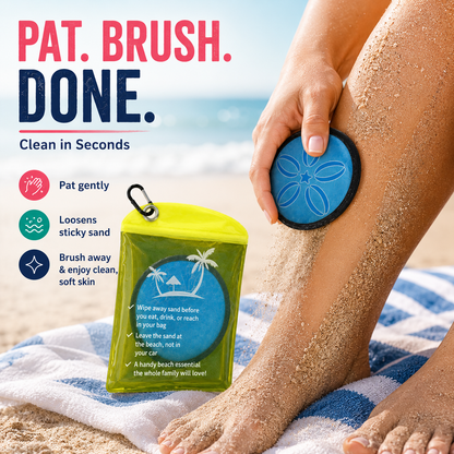 Must-Have Beach Sand-Removal Bag — Gentle, skin-friendly formula featuring seven natural ingredients and coconut oil; talc-free—an essential for your beach trip.