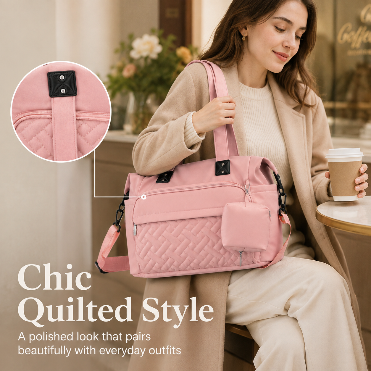 ✨ Chic Quilted Waterproof Large Capacity Travel & Lunch Tote Bag