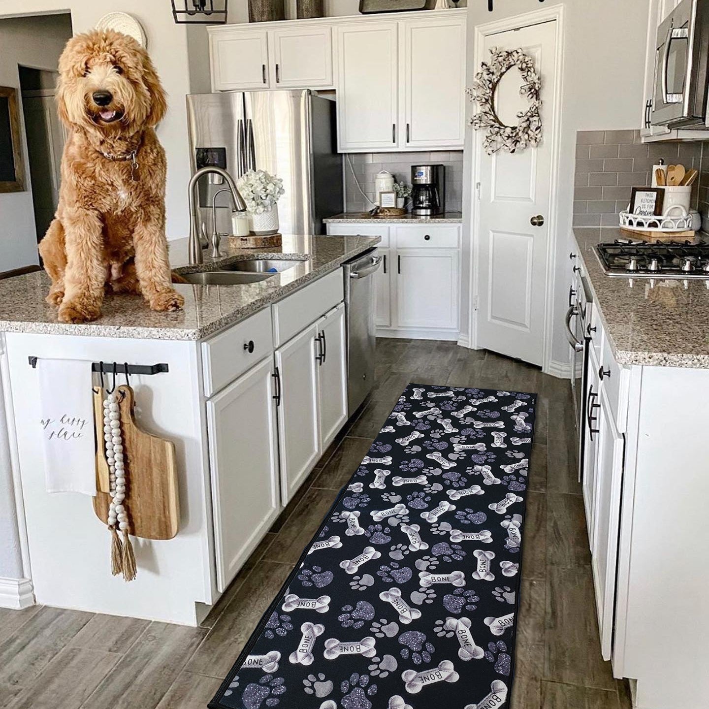 Washable Pet Paw Runner Rug - Non-Slip & Pet-Friendly