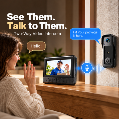🚪 X6 Wireless Video Doorbell – No WiFi Required, 4.3" Color Screen & Two-Way Communication
