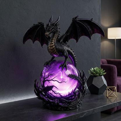 🔥Free Shipping🔮 Gothic Dragon LED Crystal Ball Lamp — Dark Aesthetic Decor