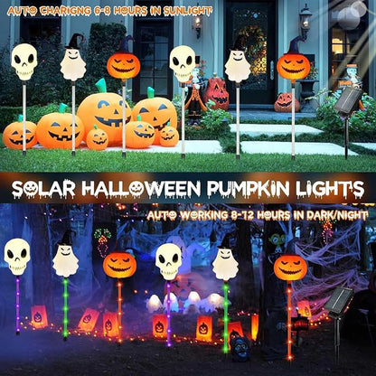 Quirky Solar Pumpkin Lights (Pack of 6) – Halloween Solar Lights