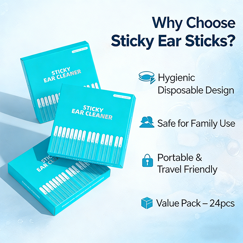 💦 Sticky Ear Cleaning Sticks – Gentle Visible Earwax Pickup👂