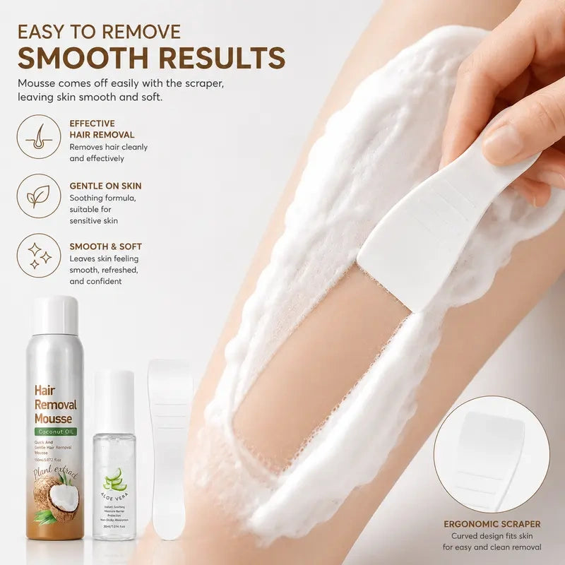 Bikini Pain-Free Hair Removal Cream for Sensitive Skin,Gentle Citrus Sensitive Skin Hair Removal Cream&Spray