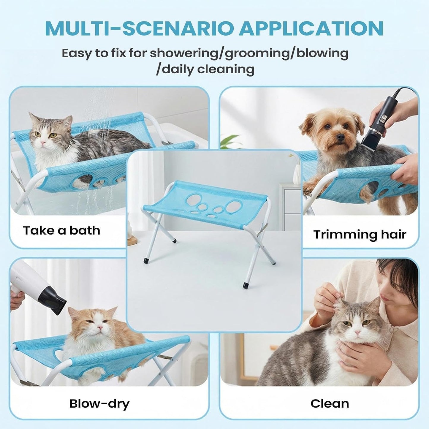 🐾 Pet Grooming Hammock Table – Home Nail Trimming & Care Station