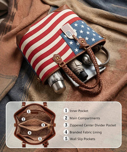 Vintage American Flag Tote Bag