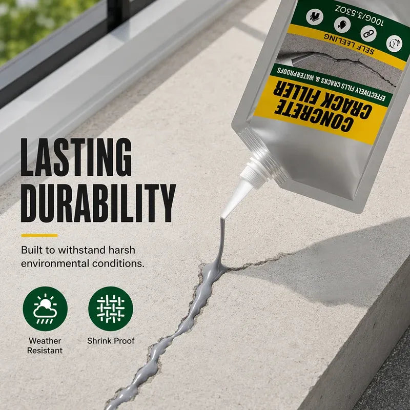 🛠️ Waterproof Concrete Crack Filler for Concrete Repair