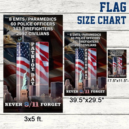 Never Forget 9/11 Patriot Day Eagle American Flag