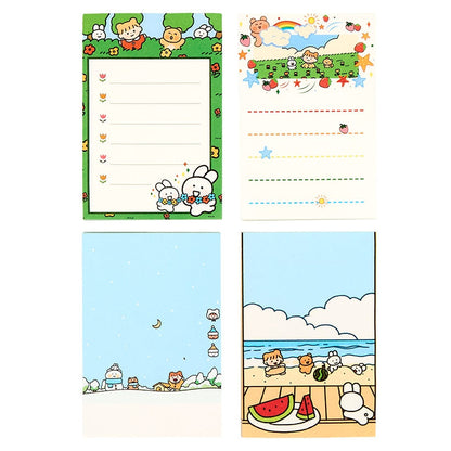 Cartoon Memo Writing Notepads - Set of 4
