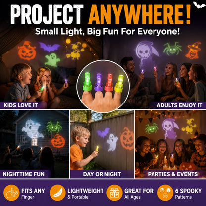 🎃🍬24PCS Halloween Finger Projectors – Fun Party Favor Lights