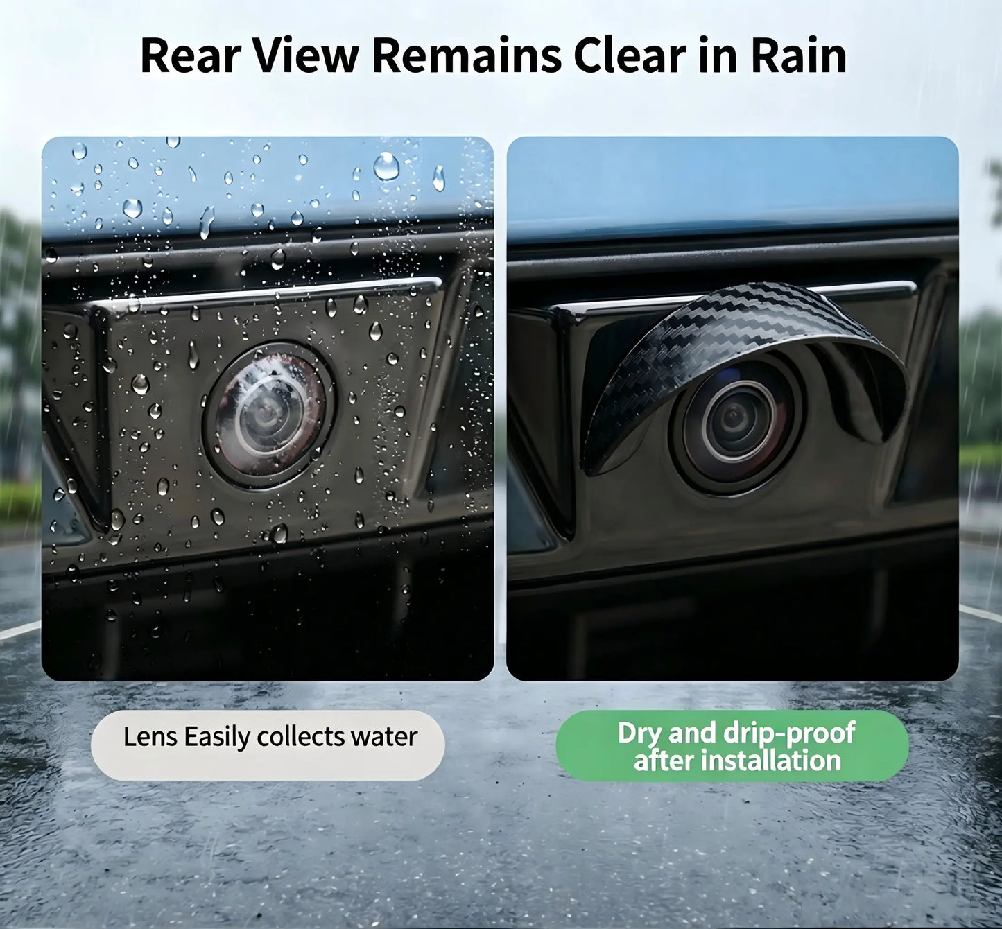 4pcs Car Rear‑View Camera Rain Shield, Soft PVC Sun Shade Cover, Waterproof Protector Hood for Reversing Backup Camera, Rain‑Proof Visor Accessory for Car Side & Rear Camera
