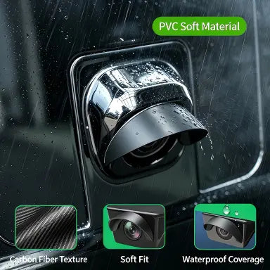 4pcs Car Rear‑View Camera Rain Shield, Soft PVC Sun Shade Cover, Waterproof Protector Hood for Reversing Backup Camera, Rain‑Proof Visor Accessory for Car Side & Rear Camera