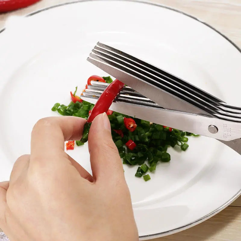 💥 BUY 1 GET 1 FREE✂️ 5-Blade Kitchen Herb Scissors