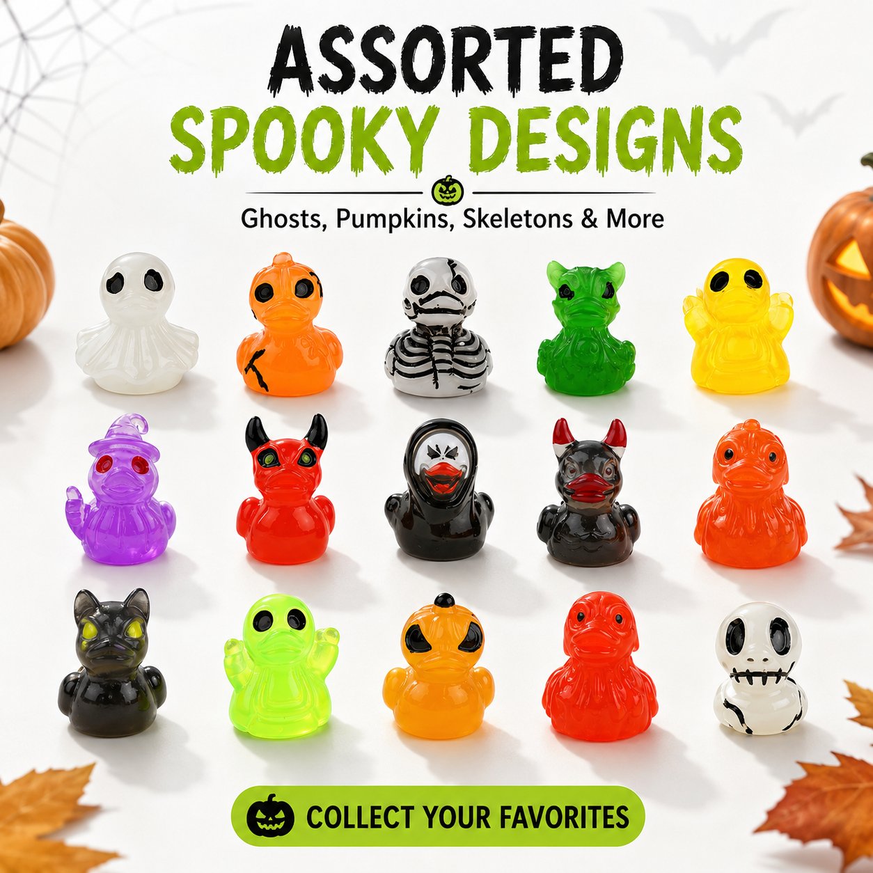 🔥Last Day 50% OFF - 🎃 20PCS Glow-In-Dark Tiny Spooky Resin Decorations