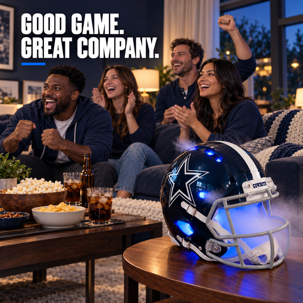 🏈 Dallas Cowboys Helmet Humidifier 💙 Blue Light & Mist — Bring Home the Game-Day Glow! 🔥🎁