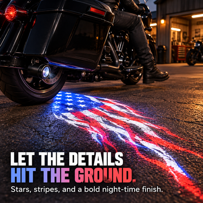🏍️ Angel Wing Motorcycle LED Projector Lights – Dual Underbody Ground Projection Kit, 7 Custom Light Styles, IP67 Waterproof, 1 Pair ✨