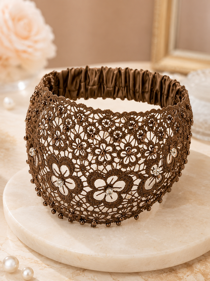 💫Plum Blossom Hollow Beaded Wide Headband