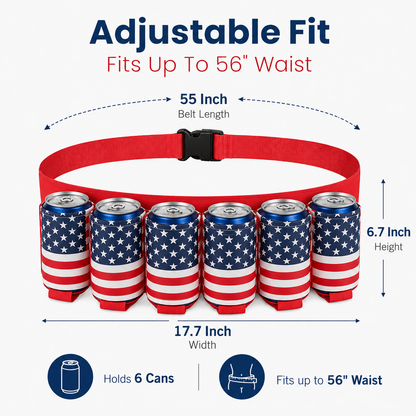 Novelty Beer Belt Holster (6-Pack) – Adjustable Belt – A Must-Have for BBQs and July 4th Parties