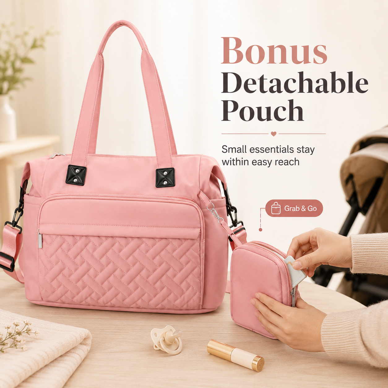 ✨ Chic Quilted Waterproof Large Capacity Travel & Lunch Tote Bag