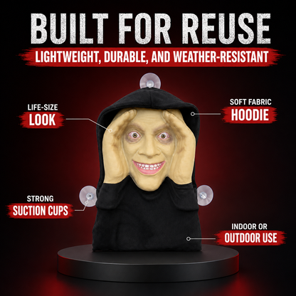 Creepy Realistic Mask for Halloween Jump Scares & Window Pranks