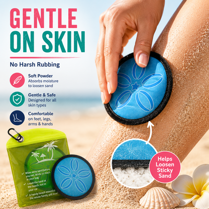 Must-Have Beach Sand-Removal Bag — Gentle, skin-friendly formula featuring seven natural ingredients and coconut oil; talc-free—an essential for your beach trip.