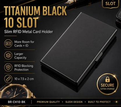 🛡️ RFID Blocking Metal Card Holder – Slim Stainless Steel Wallet ⚡