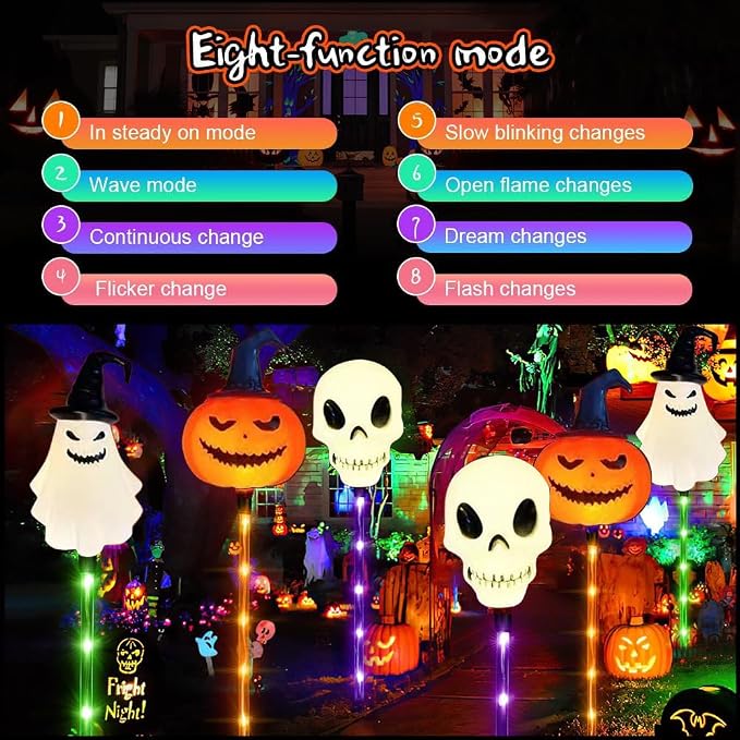 Quirky Solar Pumpkin Lights (Pack of 6) – Halloween Solar Lights