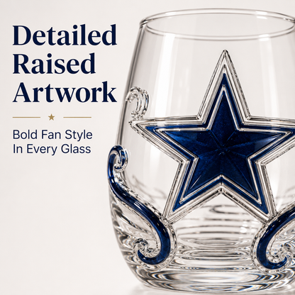 🏈 Game Day Football Fan Glass Gift Set – 4 Unique Stemless Glasses