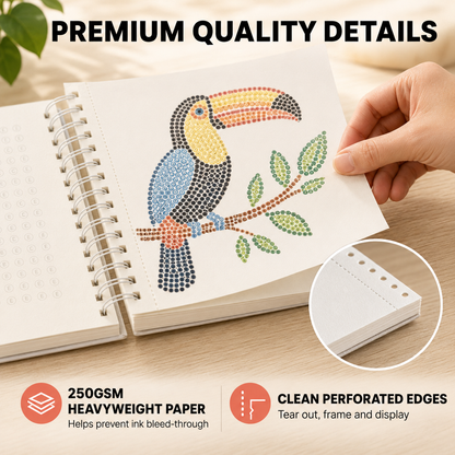 🎨📖Dot-By-Letter Mindful Coloring Kit - Stress Relief Dot Marker Art Set with 10 Vibrant Colors & 20 Hidden Scene